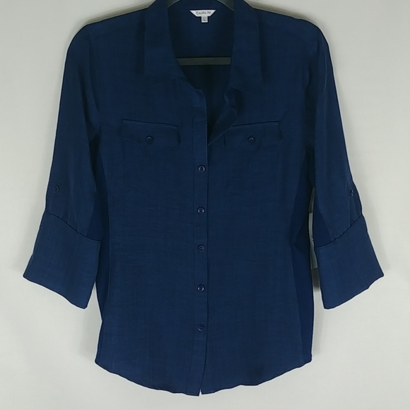 Cavalini Tops - NWT Cavalini Navy Blue Blouse